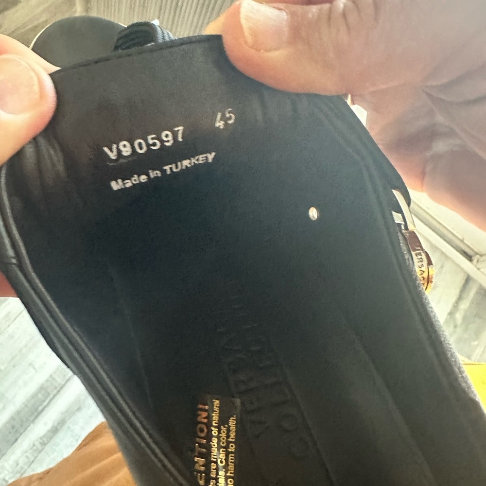 Authentic Versace Black Leather Sneakers with Silver Accents- NW - Picture 4 of 10